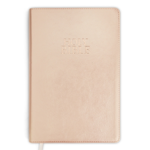 NIV GIANT RPINT LUXURY LEATHER TOUCH ROSE GOLD BIBLE
